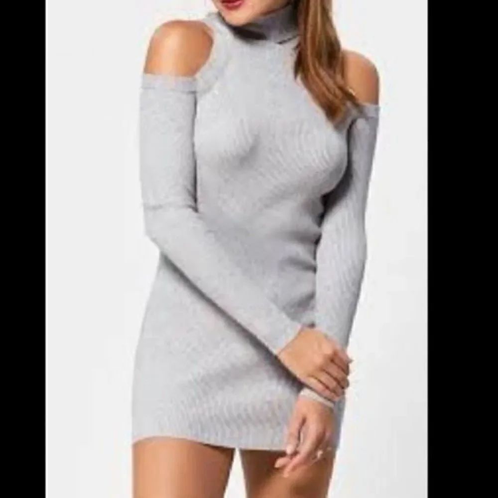 Lovers and friends gray knit dress size XS BoxR long sleeve ribbed stretchy